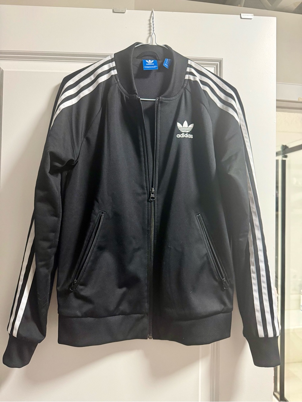 adidas Black Jacket with White 3-Stripes
